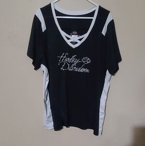 Harley-Davidson Black and White T-Shirt